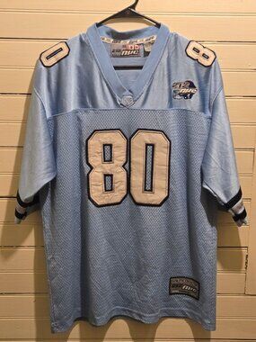 NPC Football Jersey Mens M 80 Light Blue Mesh V-Neck Athletic Throwback Vintage